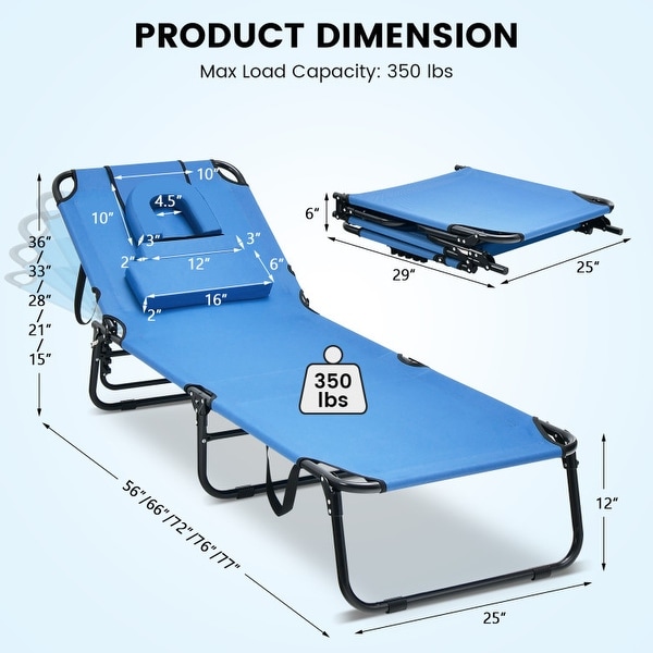 Adjustable Folding Lounge Chair with Face Hole and 3 Pillows Adjustable Folding Lounge Chair with Face Hole and 3 Pillows