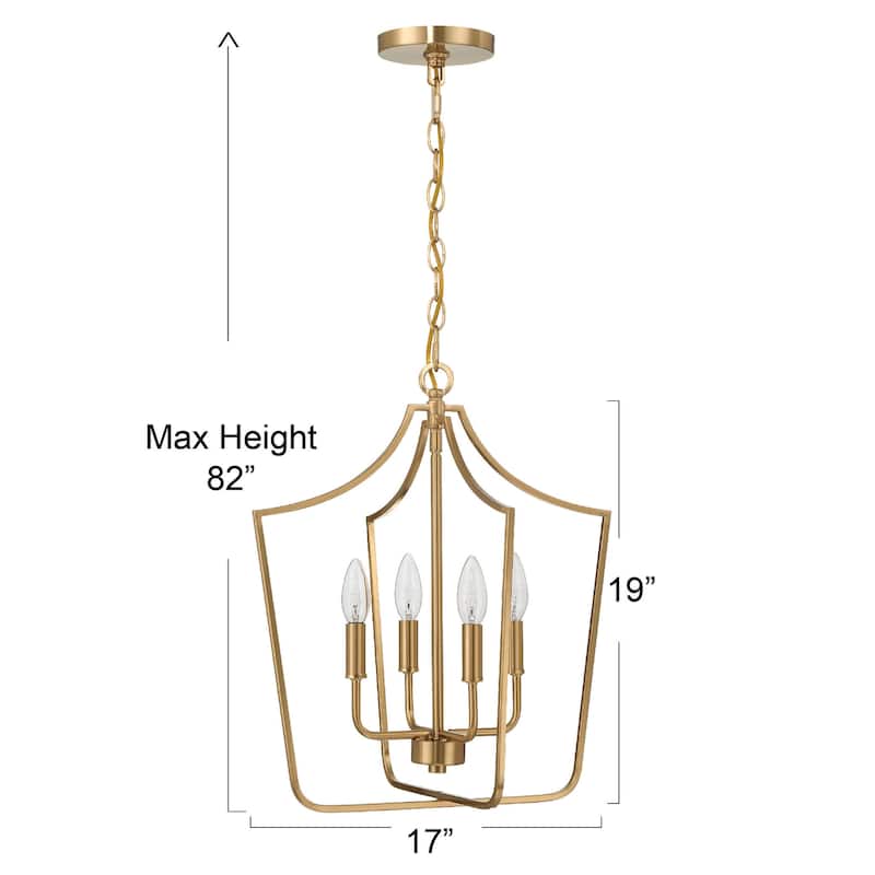 Constance Tapered Metal Chandelier Style Ceiling Light - 17.0"L x 17.0"W x 19.0"H