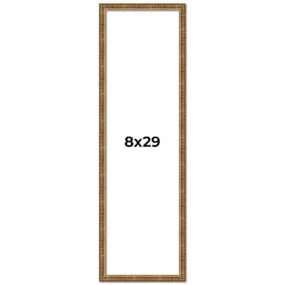 8x29 Frame Gold Solid Wood Picture Frame - Complete Modern Photo Frame