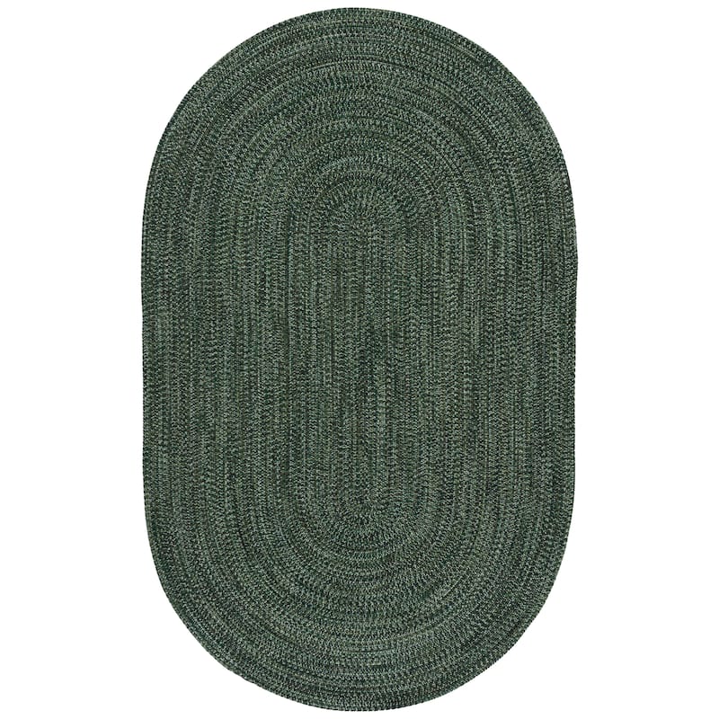 SAFAVIEH Handmade Braided Thijs Reversible Rug - Green - 3' x 5' Oval