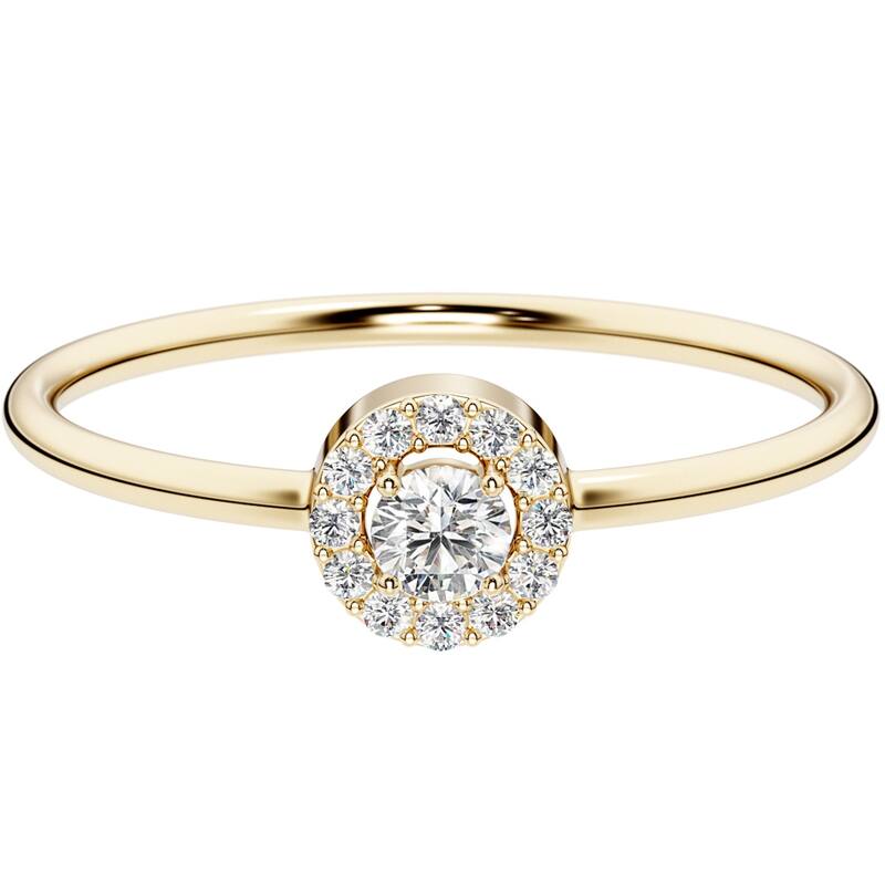 14k Gold Plated Sterling Silver Lab Diamond 1/10 ct Stacking Ring Band