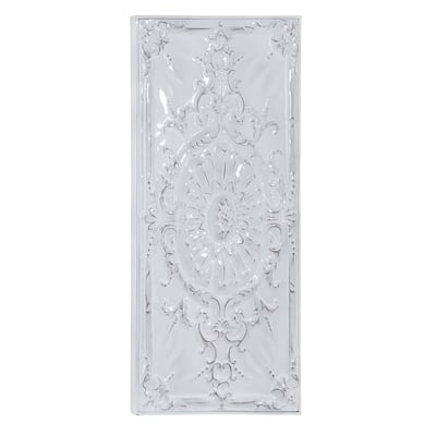 Metal Scroll Wall Decor with Embossed Details - White - Roche River Decor