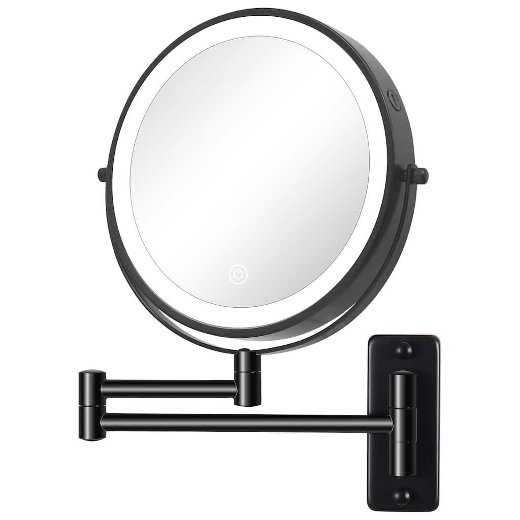 8" Makeup Mirror with Light Dimmable Double Side 1x/10x Magnification - 8''