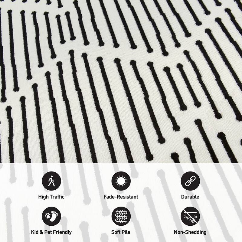 World Rug Gallery Boho Stripe Design Area Rug