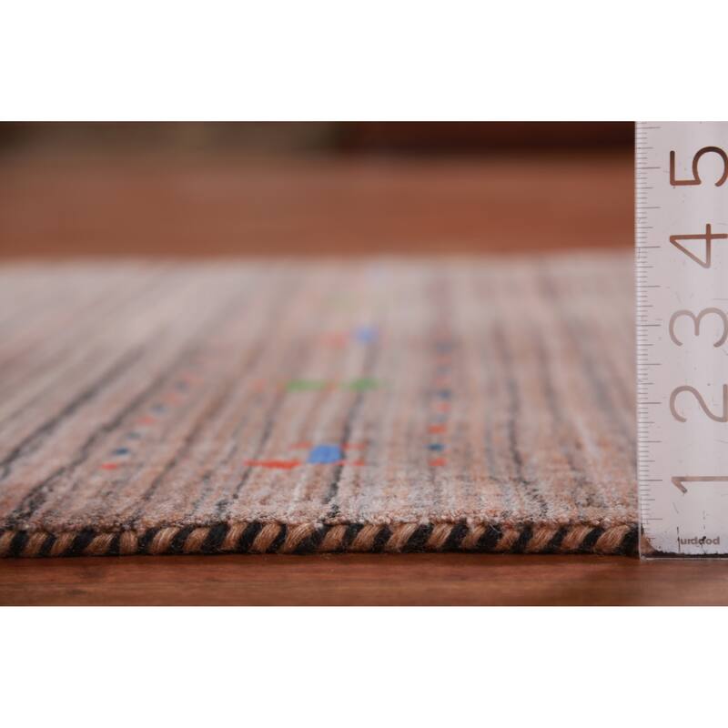 Hand Knotted Oriental 100% Wool Carpet Tribal Animal Pictorial Multi-Colored Gabbeh Area Rug - 4' 10'' X 3' 1''