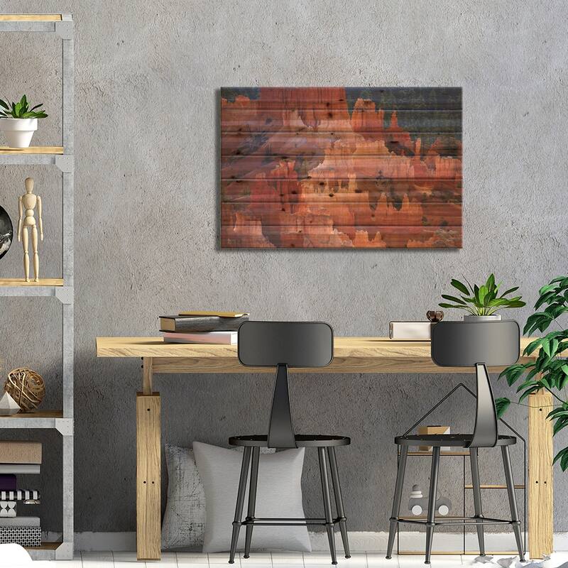 Hoodoos In The Amphitheater As Seen From inspiration Point, Bryce Canyon National Park, Utah, USA Print On Wood by David Wall