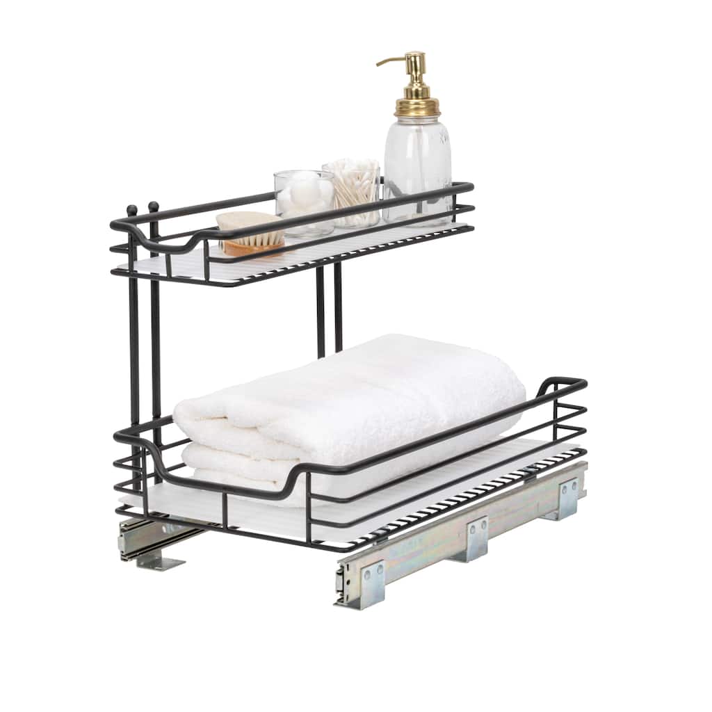 Household Essentials 2 Tier Sliding Cabinet Organizer