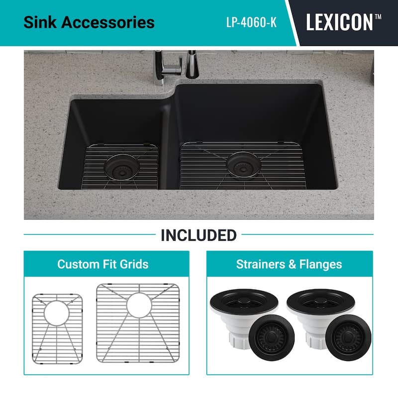 Lexicon Platinum Quartz 40/60 Double Bowl Kitchen Sink