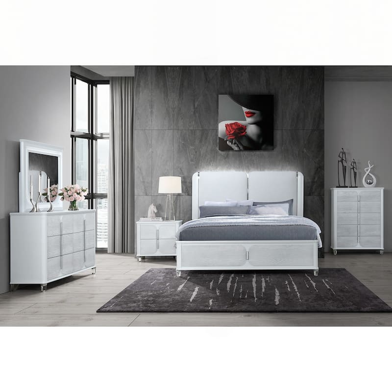 Charming Wooden Nightstand with Stylish Design for Bedroom Enhancement - Grey - 2-drawer