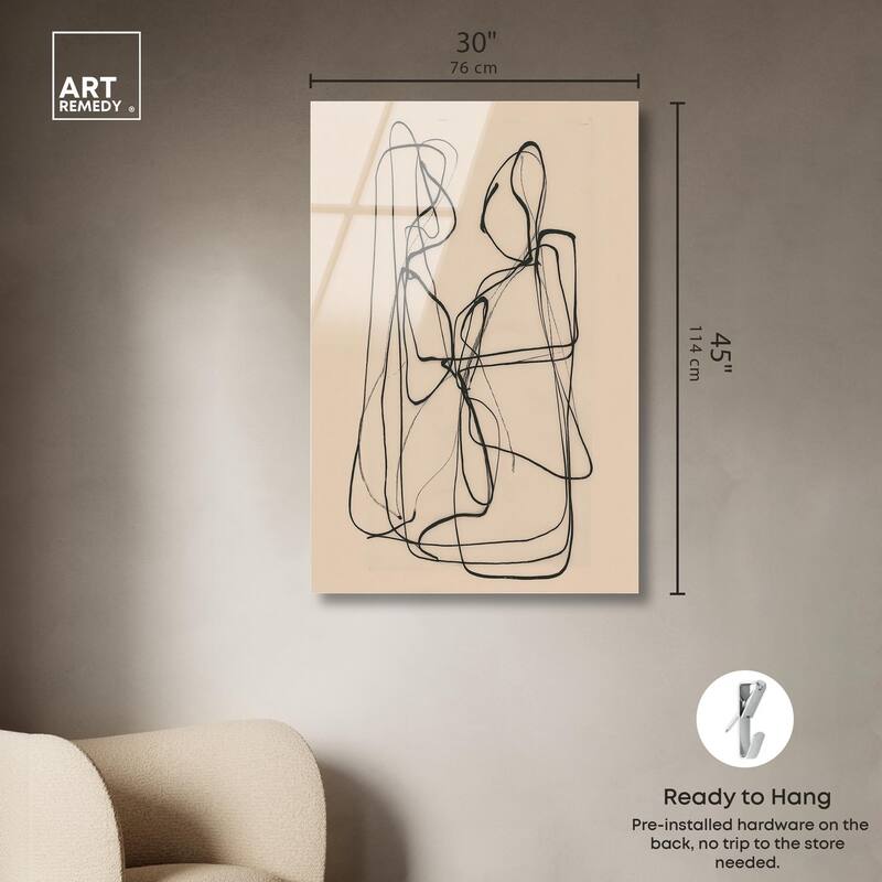 Embrace of Lines I Acrylic by Art Remedy, Ready to Hang