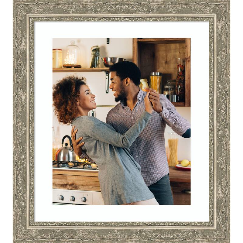 Filigree Picture Frame, Photo Frame - 20x24 Matted to 16x20 - Filigree Silver