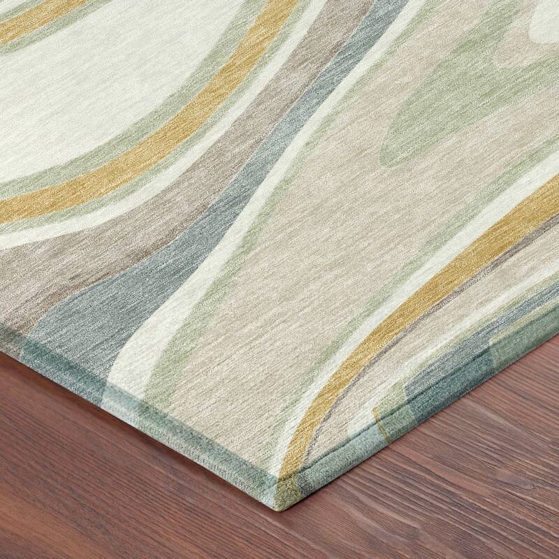 Machine Washable Indoor/ Outdoor Abstract Busey Chantille Rug