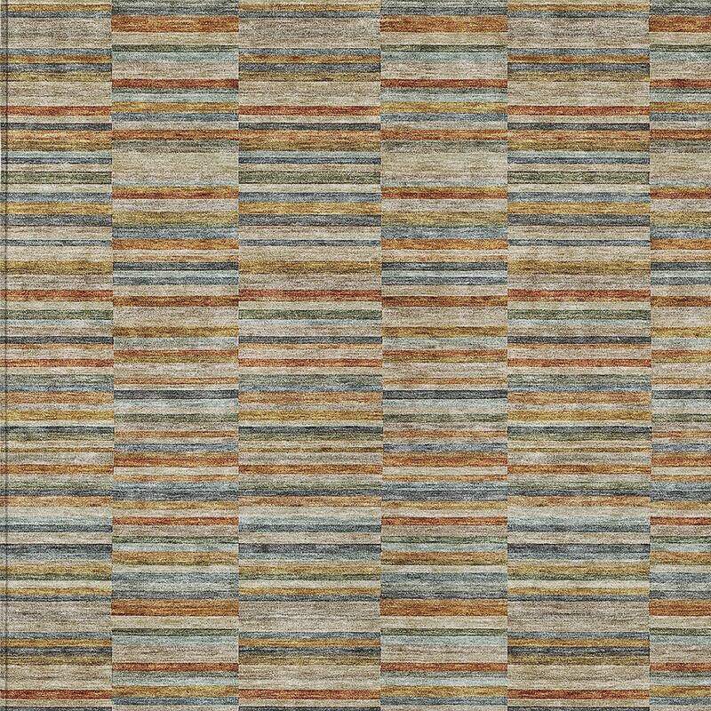 HomeRoots Striped Transitional Rectangle Outdoor Rug