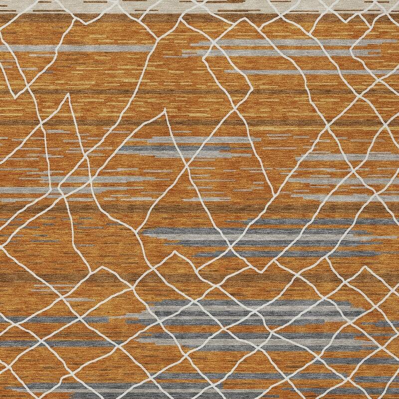 HomeRoots Striped Modern Rectangle Outdoor Rug