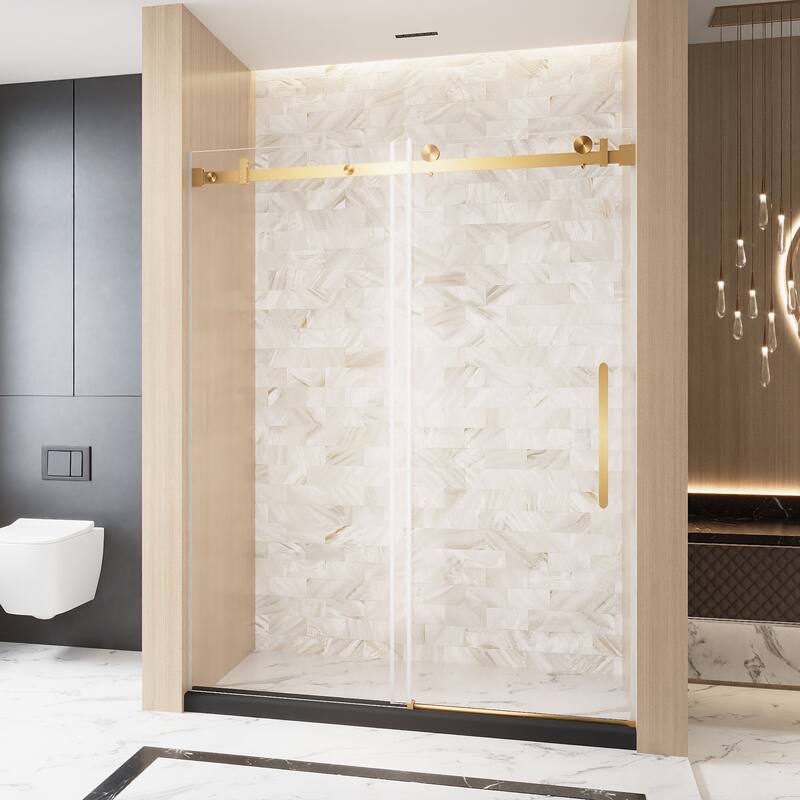 60" x 76" Sliding Frameless Shower Door - 60'' x 0.38'' x 76''