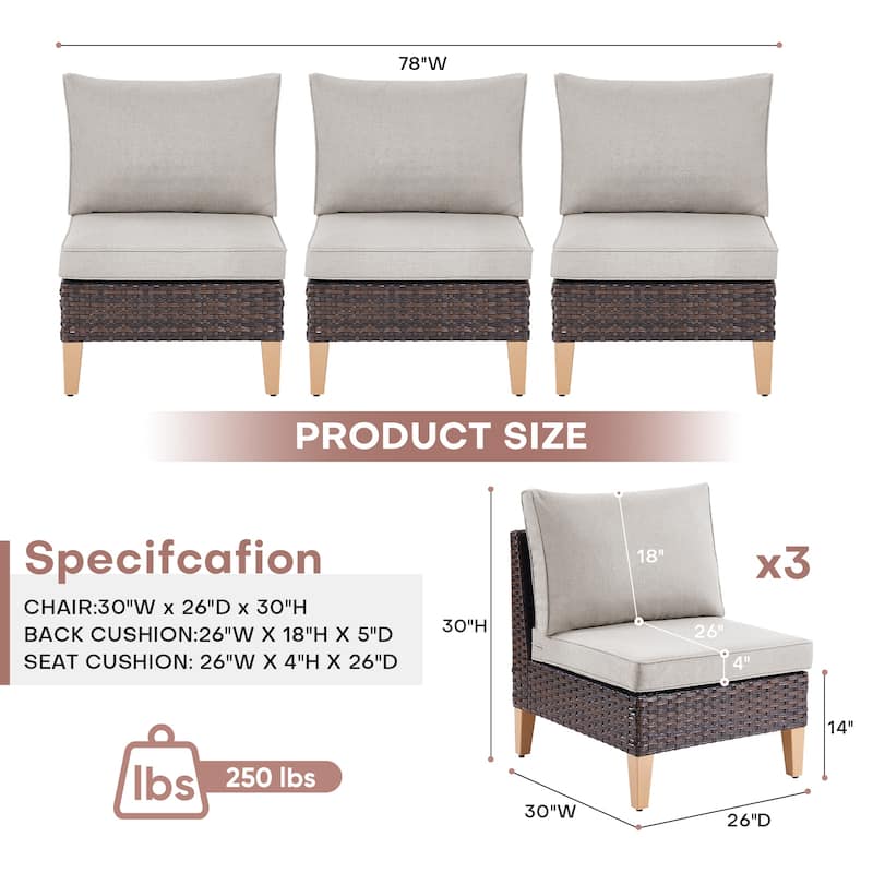 Outdoor Patio Sectional Sofa Wicker Sofa