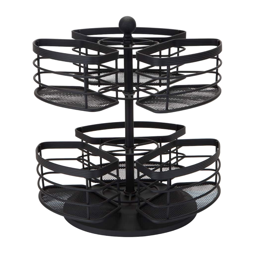 Bath Bliss 2 Tier Carousel in Matte Black - 9.45"x 9.45"x 9.25"
