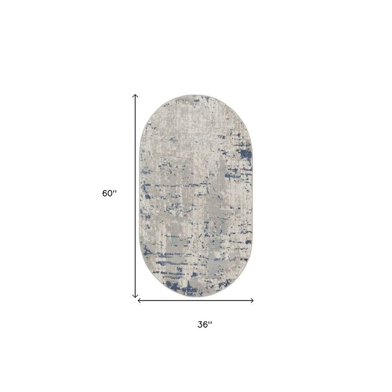 Mebe Power Loomed Abstract Modern Durable Area Rug By HomeRoots - 60' X '36' X '0.32