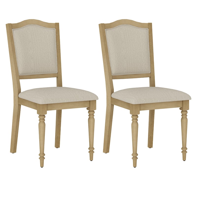 Dining Chair with Upholstered Back, Farmhouse Wood Kitchen Chairs, Oak