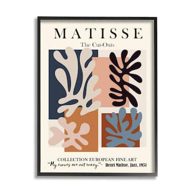 Stupell Matisse Traditional Jazz Abstract Cut Out Forms Framed Wall Art