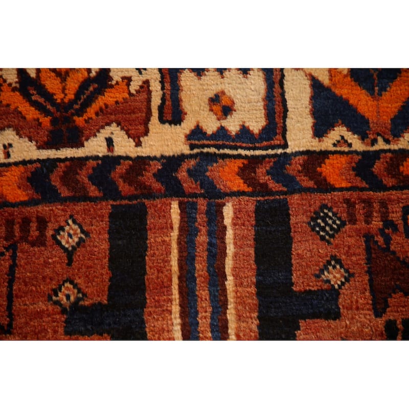 Hand Knotted Oriental 100% Wool Carpet Traditional Tribal Oranges & Rust Lori Area Rug - 8' 2'' X 4' 3''
