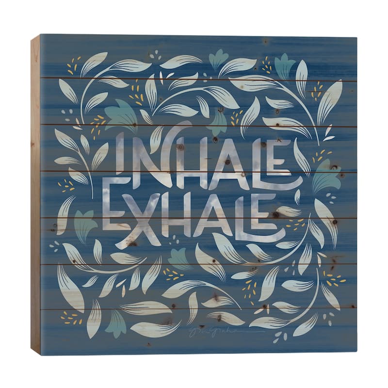Calm Words II Dark Print On Wood by Gia Graham - Multi-Color - 26x26x1.5
