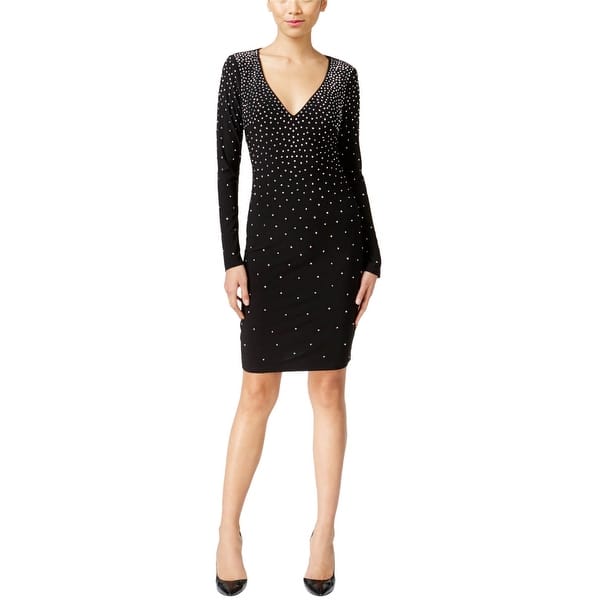 I.N.C Womens Beaded Sheath Dress,, Black, 6 - Bed Bath & Beyond - 41856138