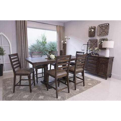 Carbon Loft Phineas Vintage Dark Pine 5-piece Trestle Counter Dining Set