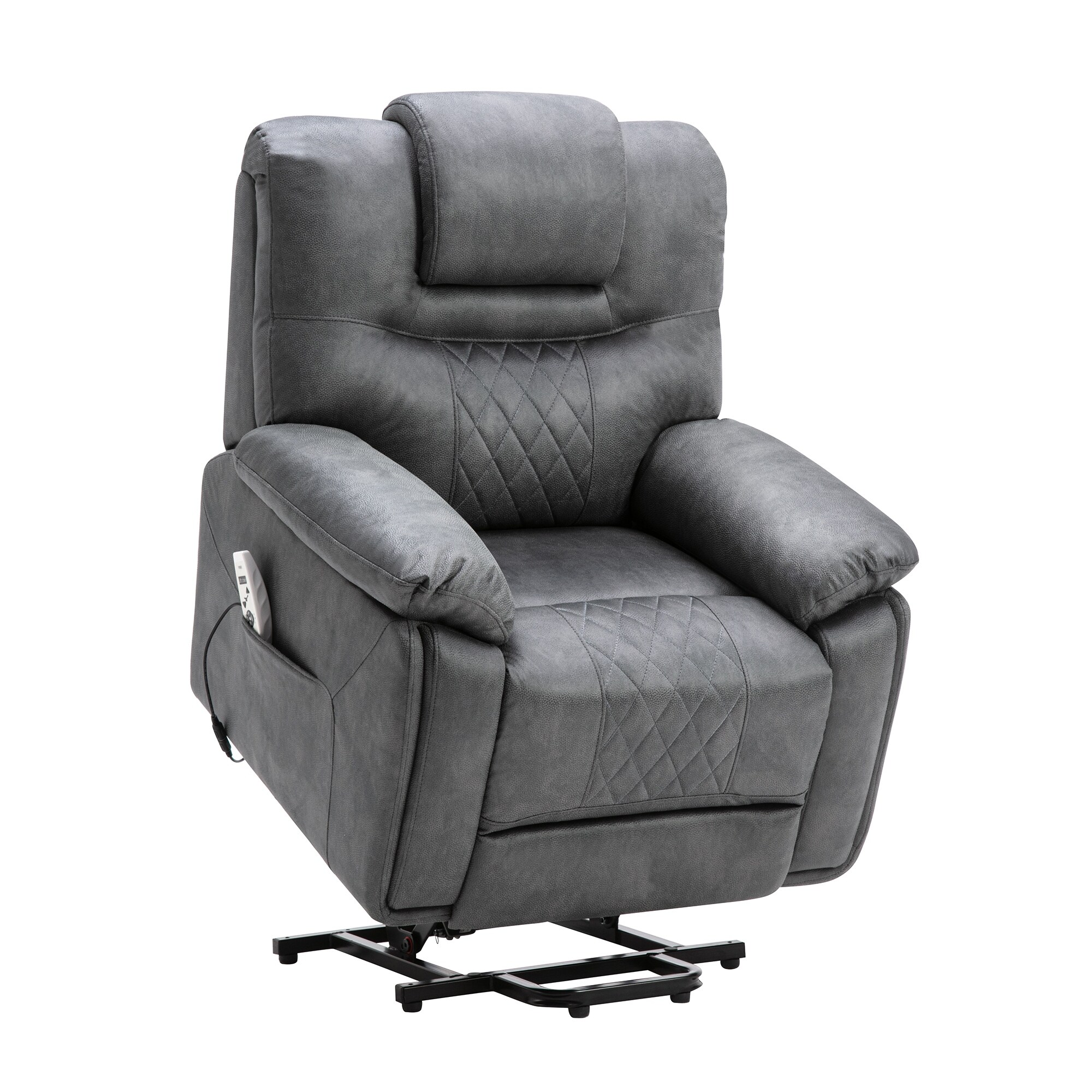 Electric Lift Recliners for Elderly, Black PU Leather Lift