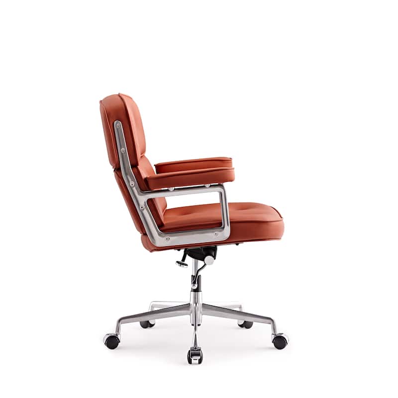 Lobby Lumbar Support Height Adjustable Leather Ergonomic Office Chair