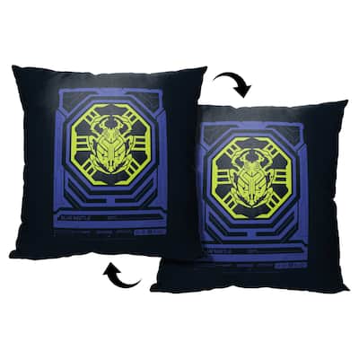 Warner Brothers Blue Beetle Biotech Scarab 18 Inch Throw Pillow