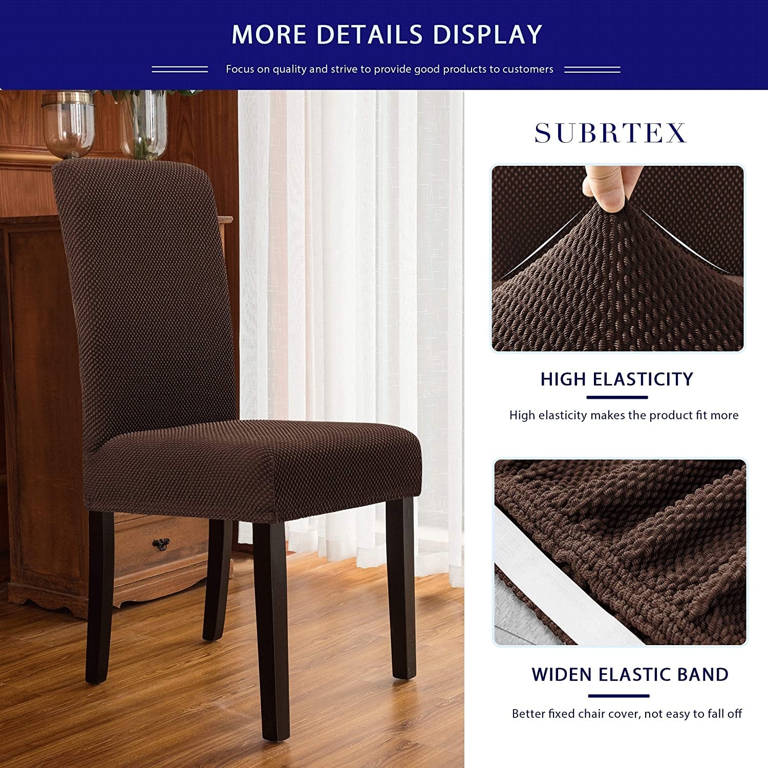 Subrtex stretch textured grain dining chair slipcover deals