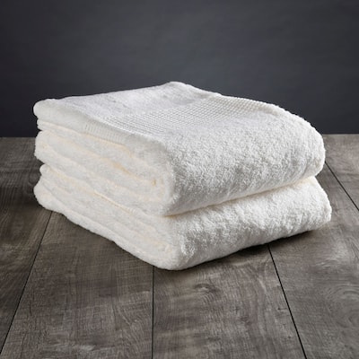 Delilah Home Organic Cotton Bath Sheet Towel 36 Inch by 72 Inch One Towel White