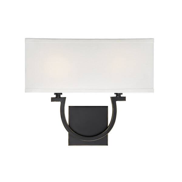 slide 2 of 11, Savoy House Rhodes 2 Light 12" Tall Wall Sconce Classic Bronze