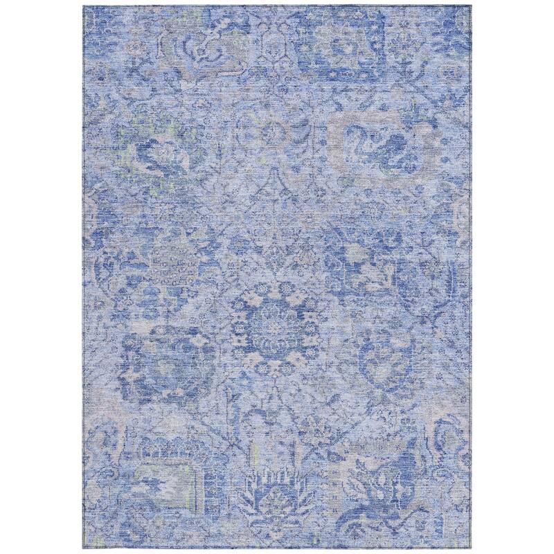 HomeRoots Damask Traditional Rectangle Outdoor Rug