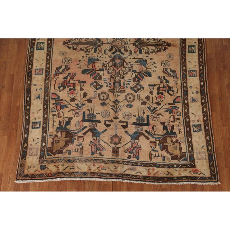Ardebil Persian Vintage Rug Handmade Wool Carpet - 6'1"x 9'6"
