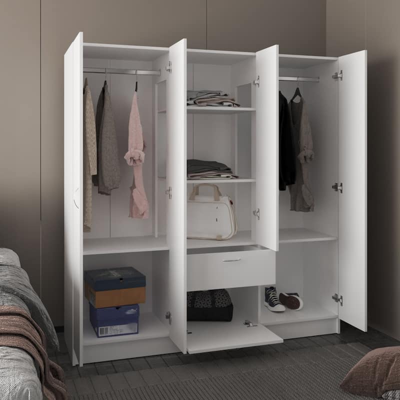 Mitu Six Doors Armoire , White - N/A