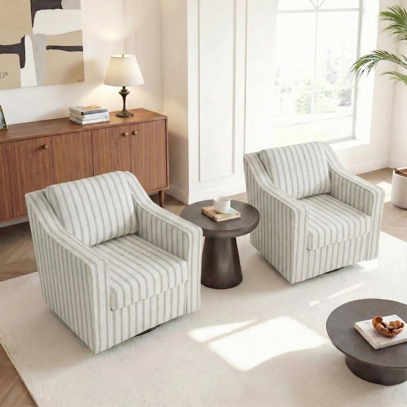 Modern Swivel Upholstered Armchair Accent chair Set of 2