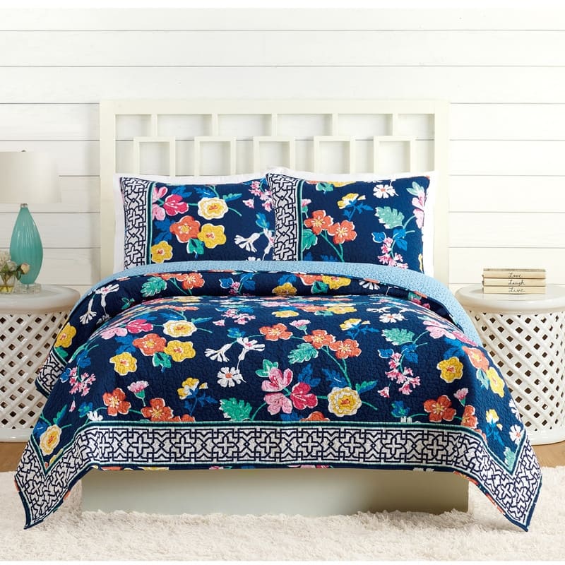 Maybe Navy 100% Cotton Quilt - Full - Queen