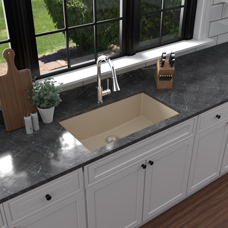 Karran Undermount 32.5 in. Large Single Bowl Quartz Kitchen Sink