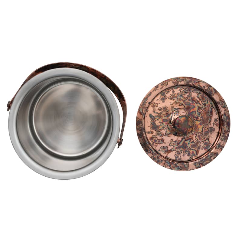 Hammered Oxidized Stainless Steel Ice Bucket