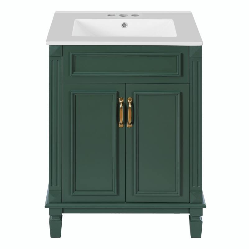 24'' Bathroom Vanity with Sink - Modern Storage Cabinet with 2 Soft-Closing Doors and Adjustable Shelf
