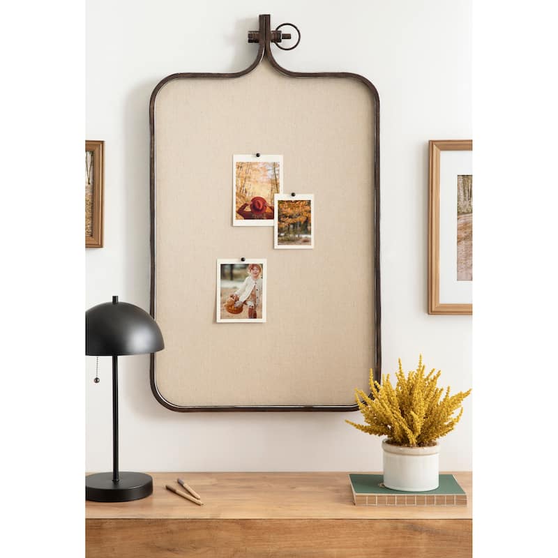 Kate and Laurel Yitro Metal Framed Fabric Pinboard - 20x35
