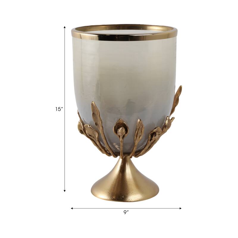 Glass Candle Holder Pedestal Hurricane Contemporary Tabletop Accent