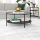 preview thumbnail 1 of 6, Sivil 36'' Wide Round Coffee Table Blackened Bronze - Glass