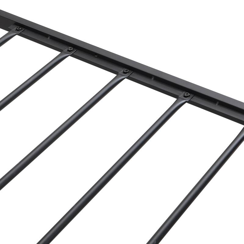 FULL Size Metal Platform Bed Frame with upholstery storage function Headboard and USB LINER and Footboard
