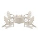 preview thumbnail 8 of 9, POLYWOOD Classic Adirondack 5-Piece Conversation Set with Fire Pit Table Sand