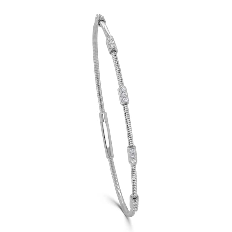 Joelle Collection Diamond Flexible 0.25ct Bangle 14K Gold - White