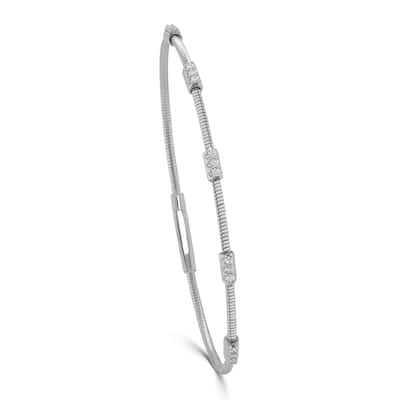 Joelle Collection Diamond Flexible 0.25ct Bangle 14K Gold - White