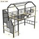 preview thumbnail 14 of 27, Twin Metal Loft Bed With Roof Design And A Storage Box, With Storage Case, Sturdy Metal Frame,Easy Assembly, Black